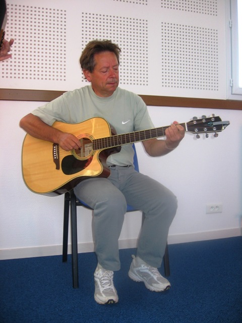 Michel bellec lors de l'enregistrement de la maquette